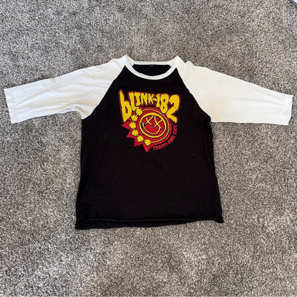 Blink 182 Crappy Punk Rock 2016 Concert Raglan long sleeve T shirt Mens Tour Lrg